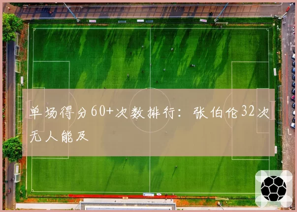 单场得分60+次数排行：张伯伦32次无人能及
